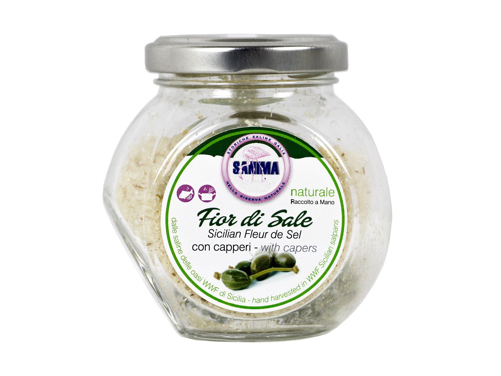 FLEUR DE SEL WITH CAPERS ON GLASS