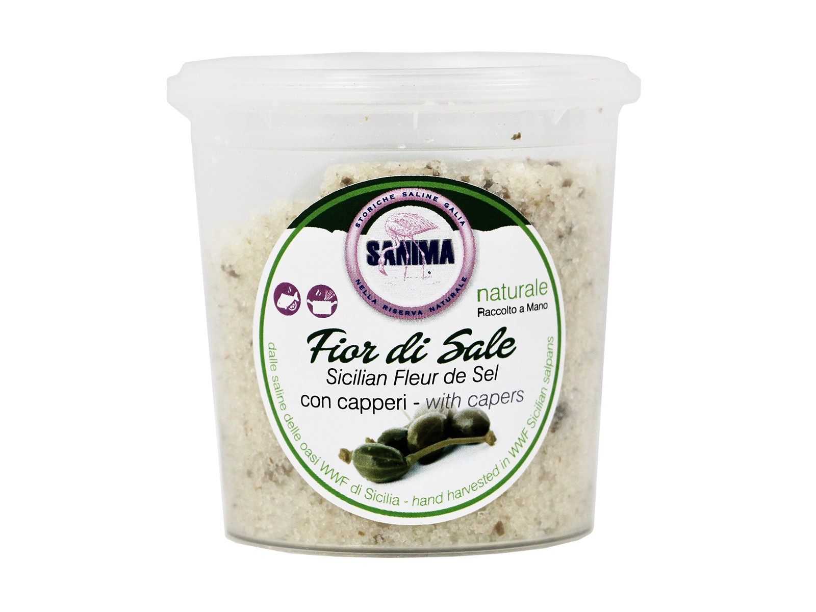 FLEUR DE SEL WITH CAPERS ON PLASTIC